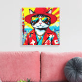 JAPANSE BOBTAIL-GROTE STADSKAT CANVAS AFDRUK (Insitu (Woonkamer))