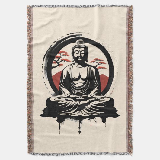 Japanse Boeddha Zen Deken (Voorkant Verticaal)