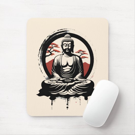 Japanse Boeddha Zen Muismat (Met muis)