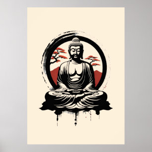Japanse Boeddha Zen Poster