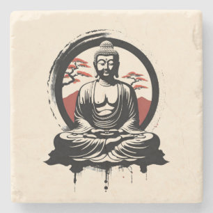 Japanse Boeddha Zen Stenen Onderzetter