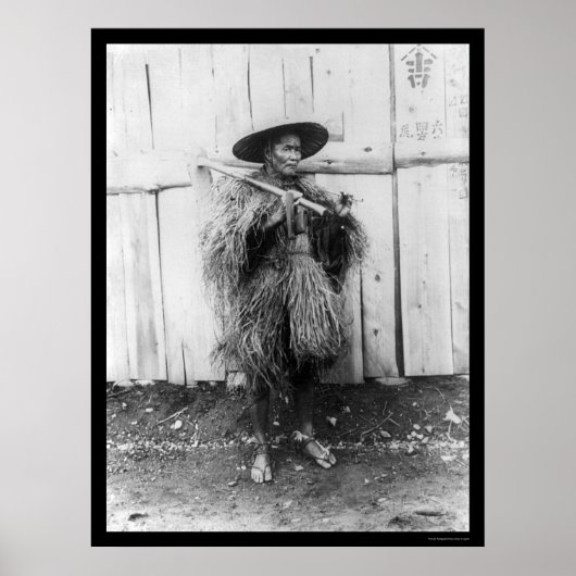 Japanse boerenregenjas 1885 poster (Voorkant)