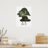 Japanse Bonsai-boom en symbool Poster (Keuken)