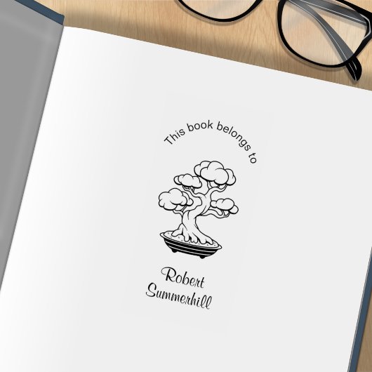 Japanse Bonsai-boom in een keukenbord Rubberstempel