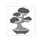 Japanse bonsai-boom in een lade, geëtst rubberstempel (Afrduk)