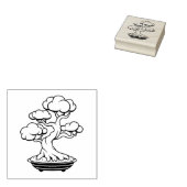 Japanse Bonsai-boom in een lade Rubberstempel (Gestempeld)