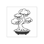 Japanse Bonsai-boom in een lade Rubberstempel (Afrduk)