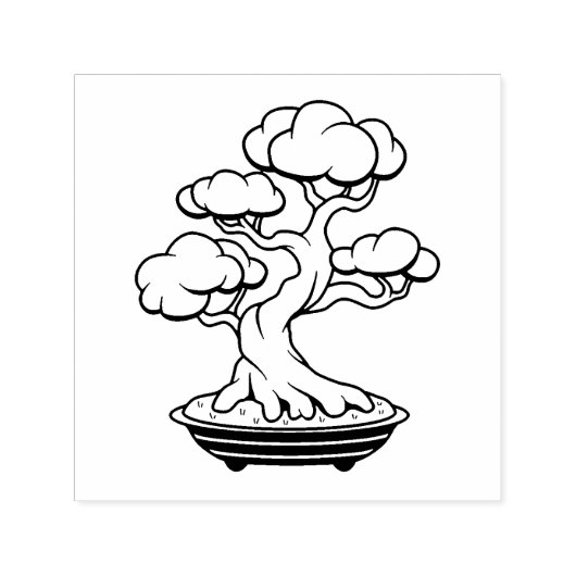 Japanse Bonsai-boom in een lade Zelfinktende Stempel (Design)
