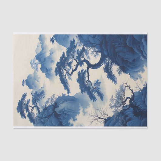 Japanse Bonsai Boom Inkt Schilderen Decoupage Tissuepapier (Voorkant)