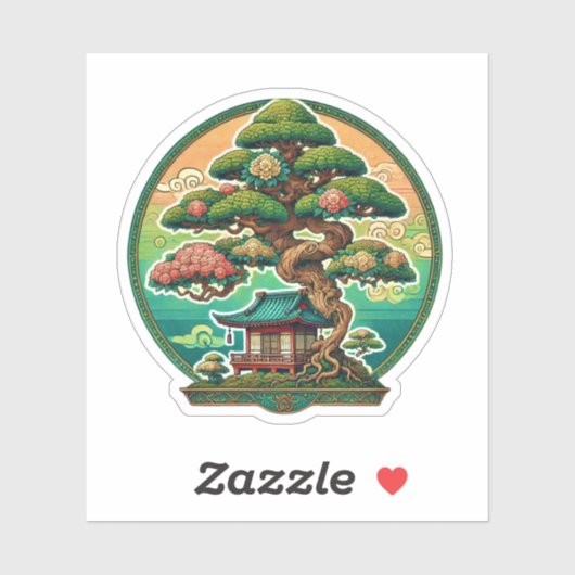 Japanse Bonsai-boom Sticker (Vel)