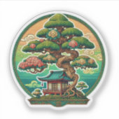 Japanse Bonsai-boom Sticker (Voorkant)