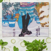 Japanse Bonsai Master, Kuniyoshi, Ukiyo-e Theedoek (Gevouwen)