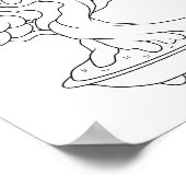 Japanse Bonsai-structuur in een Tray Coloring Page Poster (Hoek)