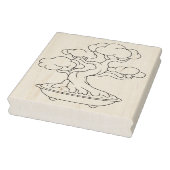Japanse Bonsai-structuur in een Tray Coloring Page Rubberstempel (Stempel)