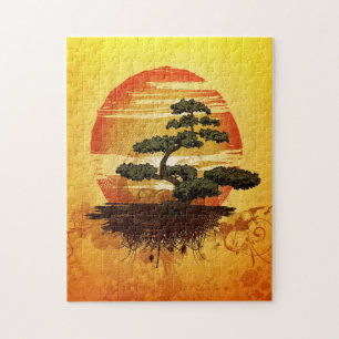 Japanse Bonsai Tree Sunset Legpuzzel