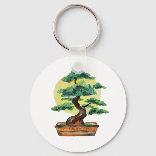Japanse Bonsai Tree Sunshine Sleutelhanger (Voorkant)