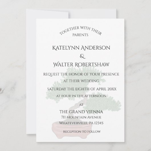 Japanse Bonsai Tree Wedding Kaart (Voorkant)