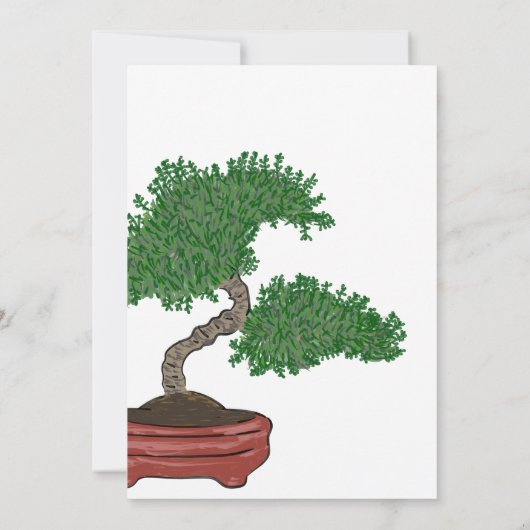 Japanse Bonsai Tree Wedding Kaart (Achterkant)