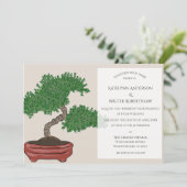 Japanse Bonsai Tree Wedding Kaart (Staand voorkant)