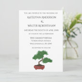 Japanse Bonsai Tree Wedding Kaart (Staand voorkant)