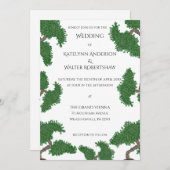 Japanse Bonsai Tree Wedding Kaart (Voorkant / Achterkant)