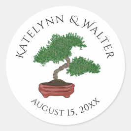 Japanse Bonsai Tree Wedding Ronde Sticker