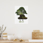 Japanse Bonsaiboom en Symbool Poster (Keuken)