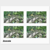 Japanse boogbrug rechthoekige sticker (Vel)
