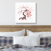 Japanse boom canvas afdruk (Insitu (Slaapkamer))
