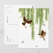 Japanse boom kruipt onder een sluipende wilg briefkaart (Voorkant / Achterkant)