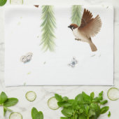 Japanse boom kruipt onder een sluipende wilg theedoek (Gevouwen)