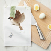 Japanse boom kruipt onder een sluipende wilg theedoek (Quarter Fold)