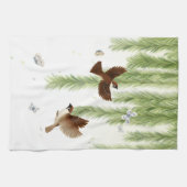 Japanse boom kruipt onder een sluipende wilg theedoek (Horizontaal)