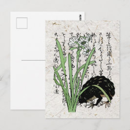 Japanse botanische kikker pad uit de achttiende ee briefkaart
