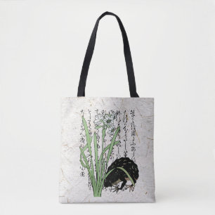 Japanse botanische kikker pad uit de achttiende ee tote bag