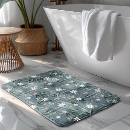 Japanse botanische zen bloemen patroon badmat