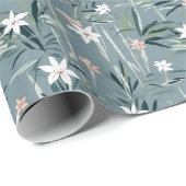 Japanse botanische zen bloemen patroon cadeaupapier (Rol Hoek)