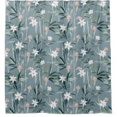 Japanse botanische zen bloemen patroon douchegordijn (Voorkant)