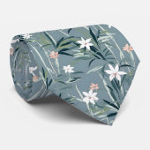 Japanse botanische zen bloemen patroon stropdas (Opgerold)