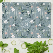 Japanse botanische zen bloemen patroon theedoek (Gevouwen)