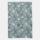 Japanse botanische zen bloemen patroon theedoek (Verticaal)