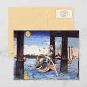  Japanse boten op water Briefkaart (Voorkant / Achterkant)