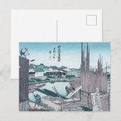 Japanse bouwnijverheid Ukiyo-e door Hokusai Briefkaart (Voorkant / Achterkant)
