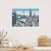 Japanse bouwnijverheid Ukiyo-e door Hokusai Poster (Keuken)