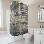 Japanse Bridge Symfonie in Roos Monet Fine Art Douchegordijn (In situ)