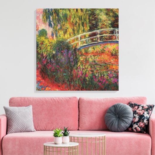 Japanse Bridge Water Lily Pond van Claude Monet Canvas Afdruk (Insitu (Woonkamer))