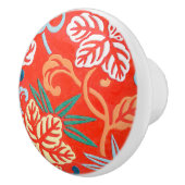 Japanse brocade - rood en wit keramische knop (Rechts)