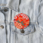 Japanse brocade - rood en wit ronde button 7,6 cm (In situ)