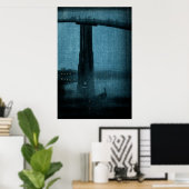 Japanse brug bij Night no.1 Poster (Thuiskantoor)