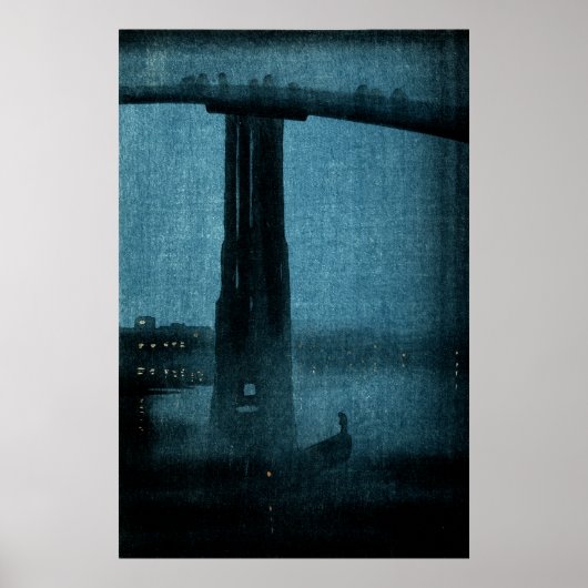 Japanse brug bij Night no.1 Poster (Voorkant)